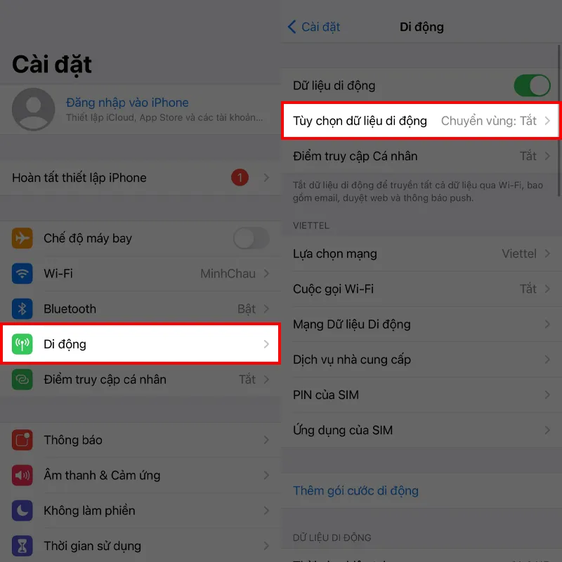 tắt kết nối 5g iphone