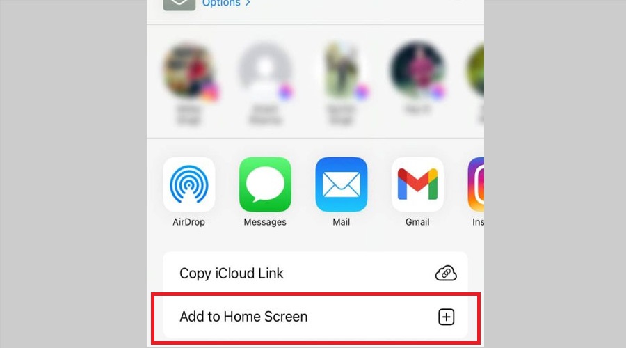 Bạn nhấp vào biểu tượng chia sẻ ở dưới cùng và nhấn chọn Add to Home Screen