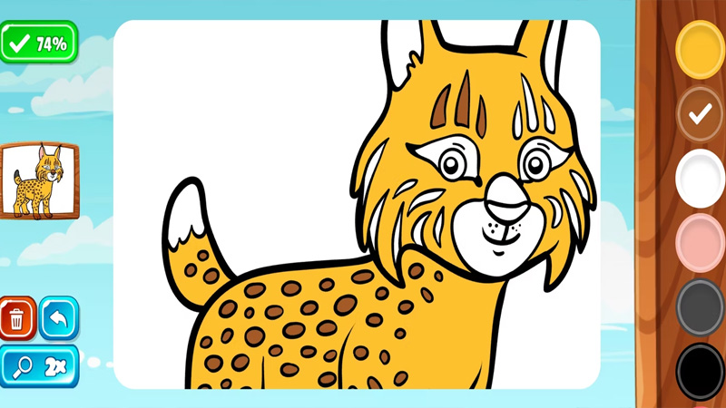 Ứng dụng sách tô màu Bimi Boo này cũng chỉ cung cấp miễn phí danh mục Động vật, với tổng cộng 19 hình ảnh để tô màu