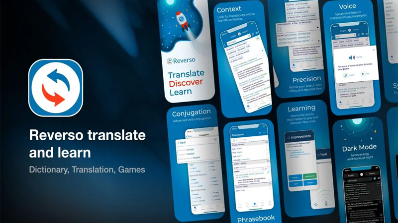 Reverso Translate and Learn là ứng dụng dich thuật, tuy nhiên nó sẽ bị hạn chế khi nói đến các ngôn ngữ được hỗ trợ (nó chỉ hoạt động với 16), nó cung cấp nhiều thông tin chi tiết hơn so với các ứng dụng dịch khác.
