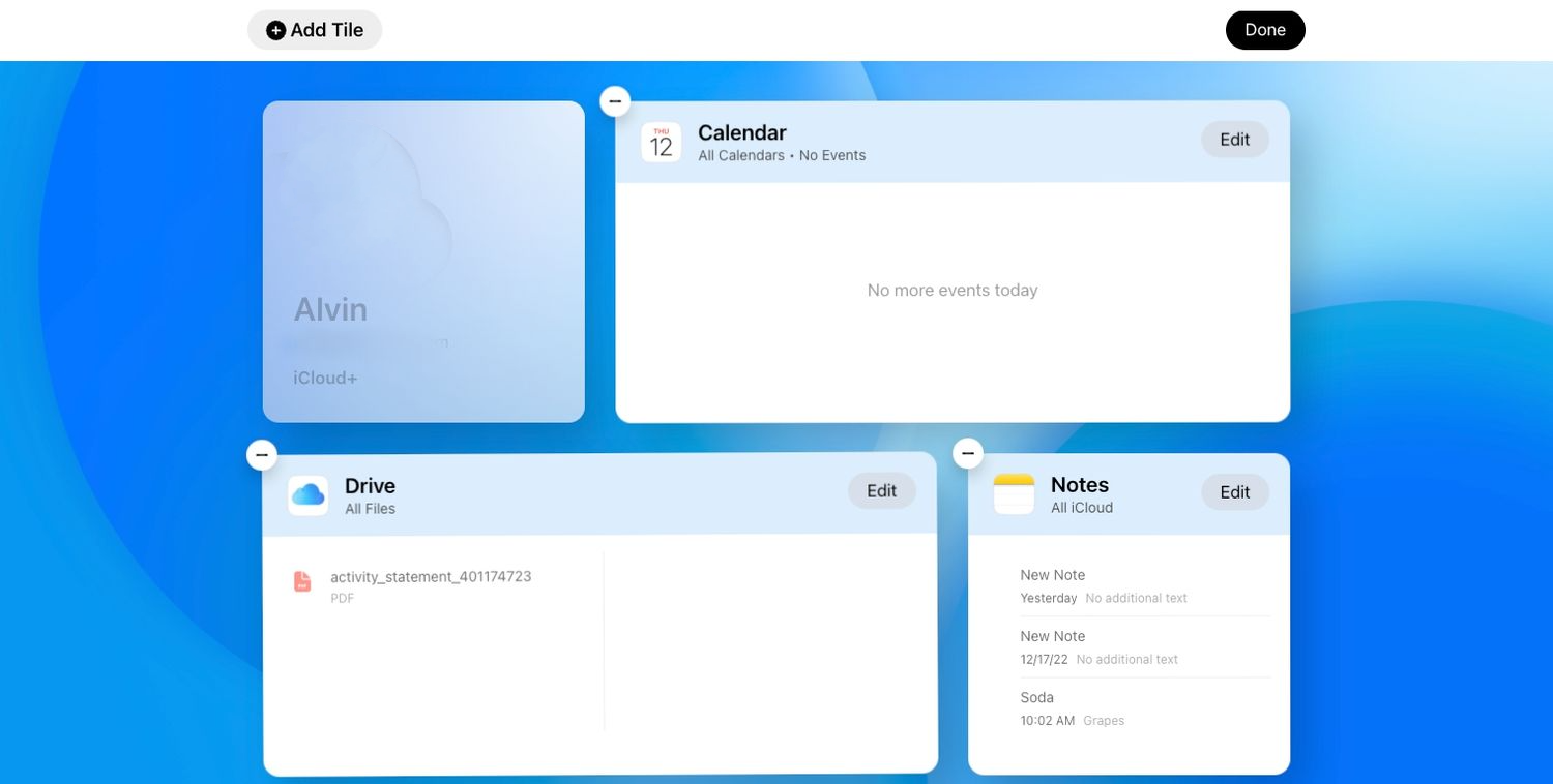 Tuỳ chỉnh icloud