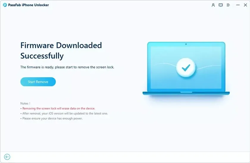 xóa khoá bảo mật thành công
