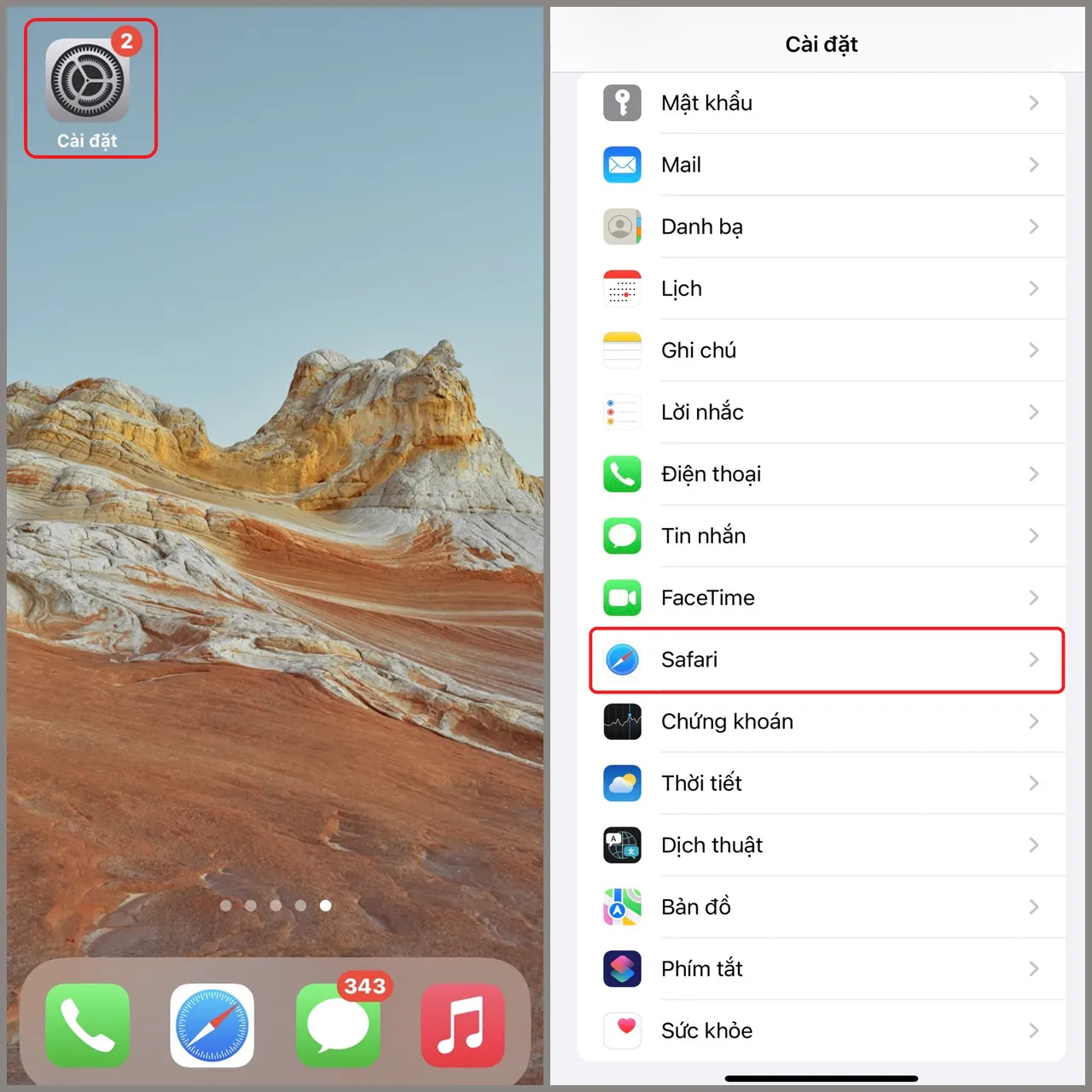 xoá lịch sử trình duyệt safari 1