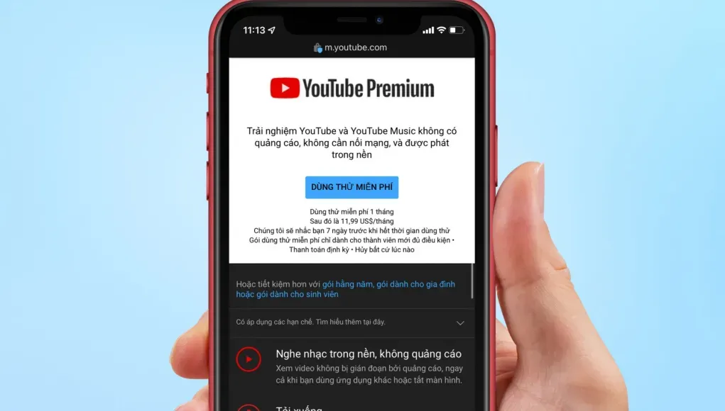 Tài khoản youtube premium