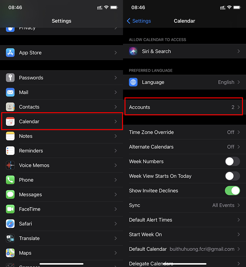 Dùng tài khoản bên thứ 3 để xem lịch âm trên iPhone