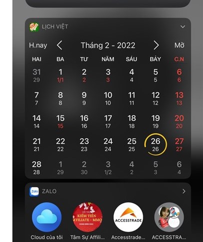 Dùng ứng dụng Lịch Việt để xem lịch âm trên iPhone