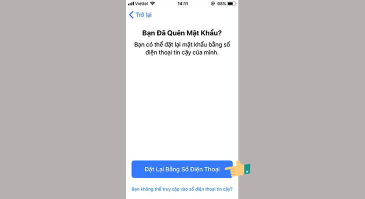 Khôi phục tài khoản iCloud qua điện thoại