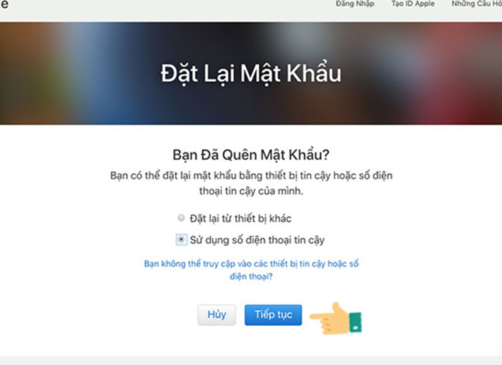 Khôi phục tài khoản iCloud qua máy tính