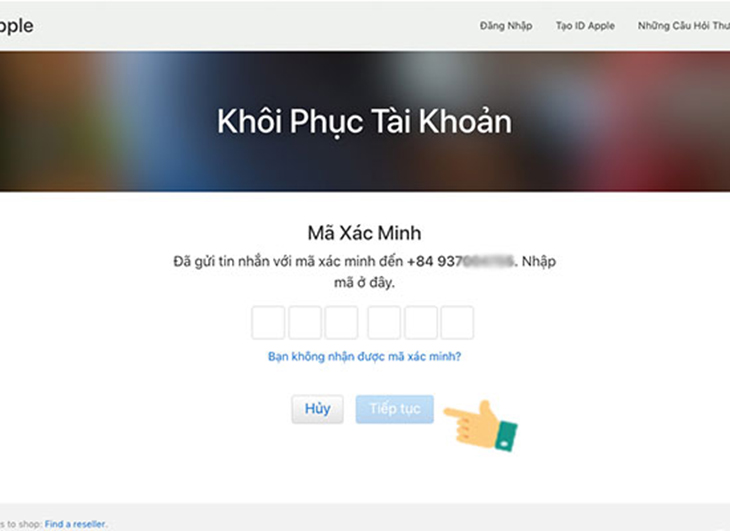 Khôi phục tài khoản iCloud qua máy tính