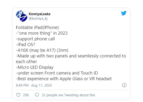 3 năm nữa sẽ có iPad màn hình gập, CPU 3nm, màn hình microLED, Touch ID