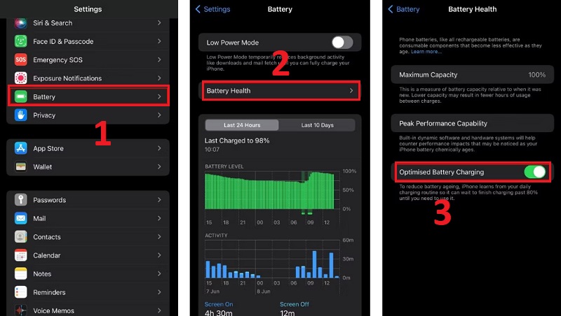 Bỏ qua việc sử dụng tính năng sạc pin để tối ưu hóa dung lượng pin