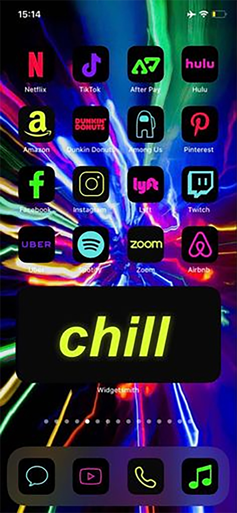 Chủ đề neon điện iOS 14