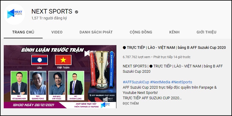 Xem AFF SUZUKI Cup 2021 trên kênh YouTube và Facebook của Next Media