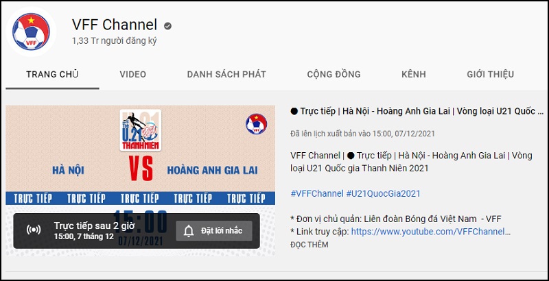 Xem trực tiếp AFF SUZUKI Cup 2021 trên livestream YouTube của đài VFF