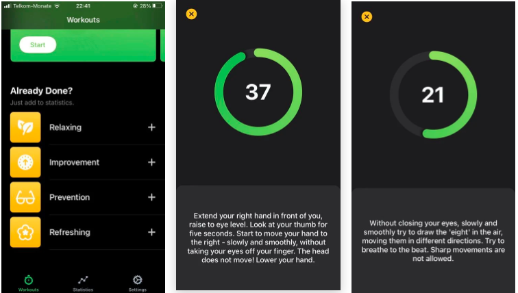 Ứng dụng Eye Workout: Eyesight Practice dành riêng cho người dùng iPhone tập luyện giảm mỏi mắt
