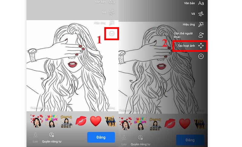 Tạo hiệu ứng hoạt hình trên Story Facebook