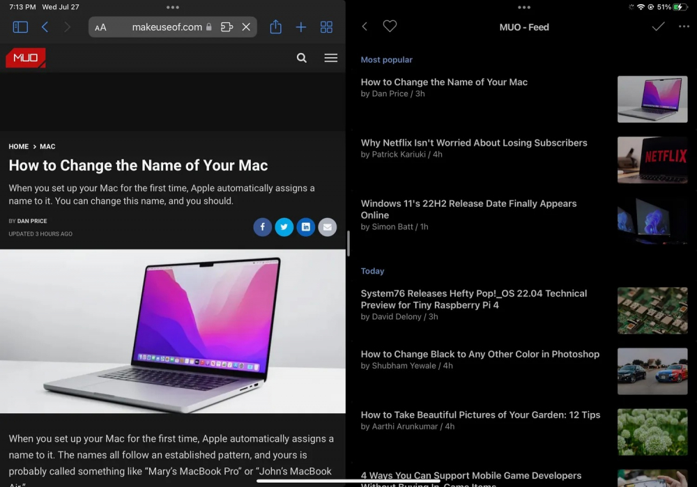 Master Split View và Slide Over