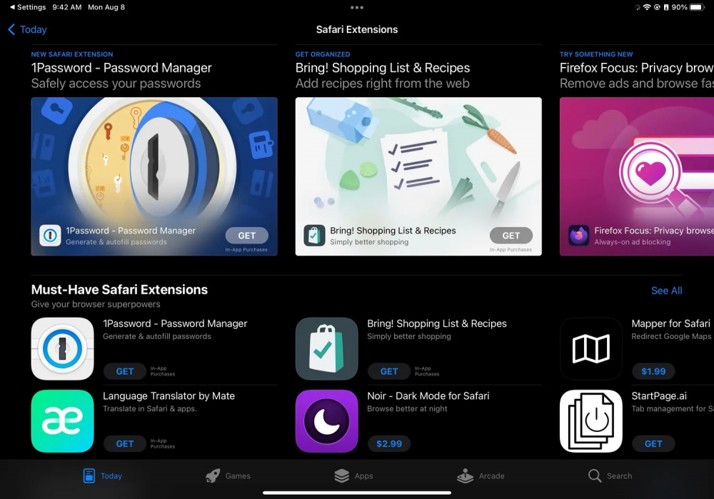 Tìm và sử dụng các tiện ích mở rộng Safari phù hợp