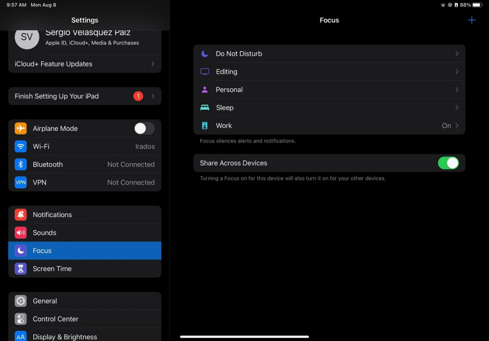 Sử dụng Chế độ Focus để tránh sao nhãng