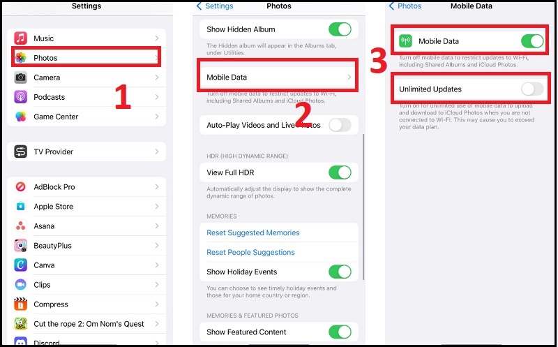 Kiểm tra kết nối Internet để đảm bảo quá trình đồng bộ hóa ảnh iCloud diễn ra suông sẻ 