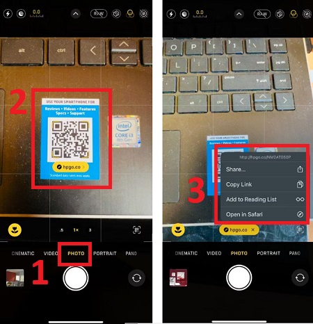 Quét mã QR trên iphone 
