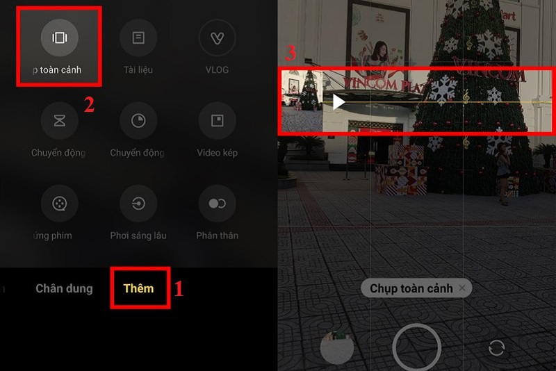 Chọn dùng chức năng chụp toàn cảnh