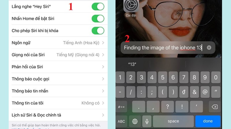Tìm kiếm ảnh bằng trợ lý Siri