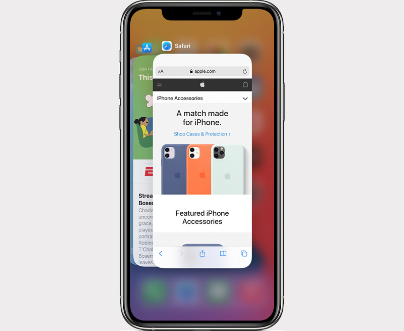 Vuốt từ trái sang phải để quay lại màn hình chính của ứng dụng