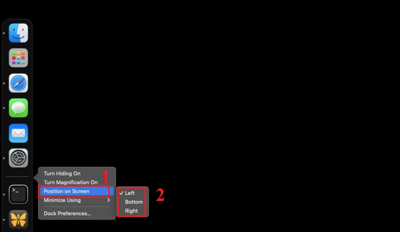 Di chuyển vị trí thanh Dock