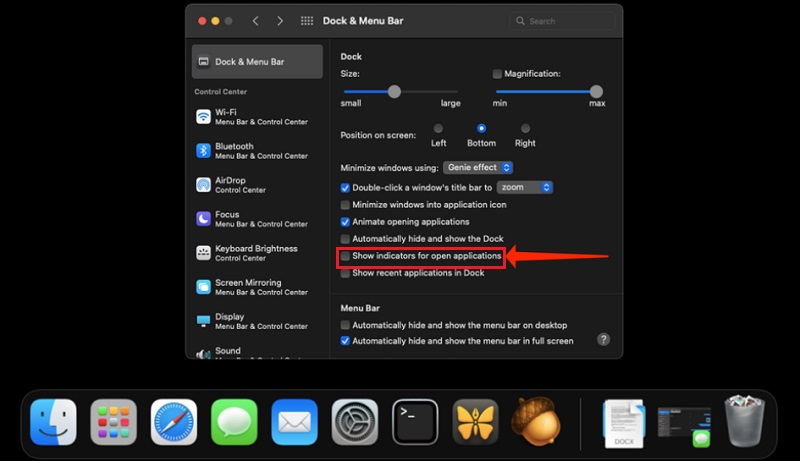 Xóa biểu tượng ứng dụng đang mở