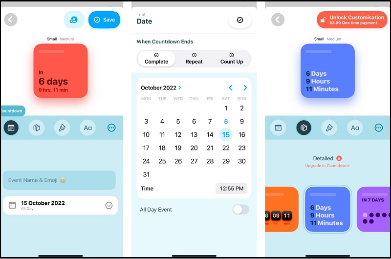 Countdown Widget trên iPhone 