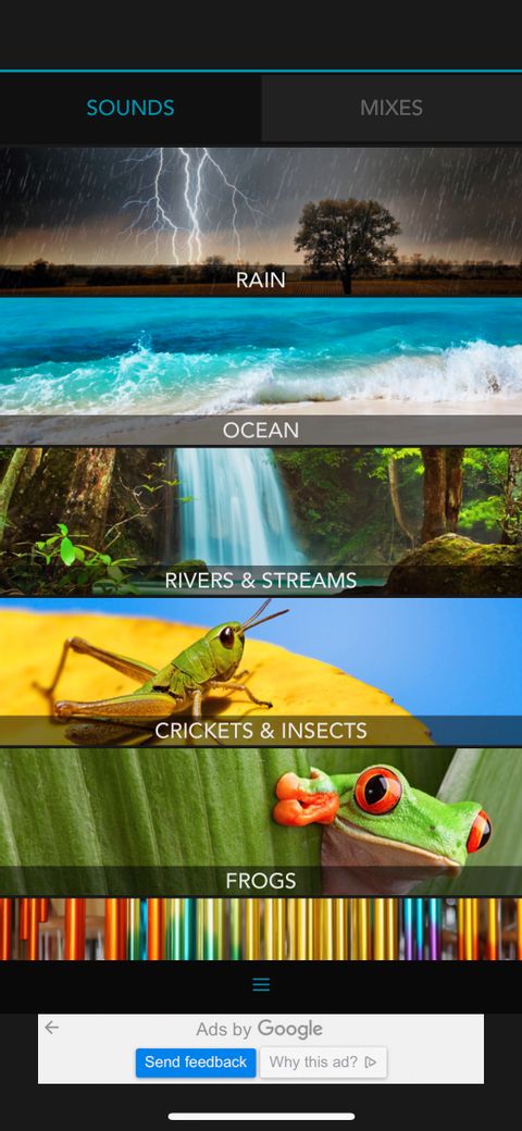 Soothing Sleep chứa 10 danh mục ghi âm thanh nổi về thiên nhiên từ khắp nơi trên thế giới, kèm theo hình ảnh đáng yêu