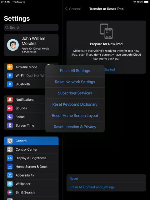 Đặt lại cài đặt mạng trên iPad
