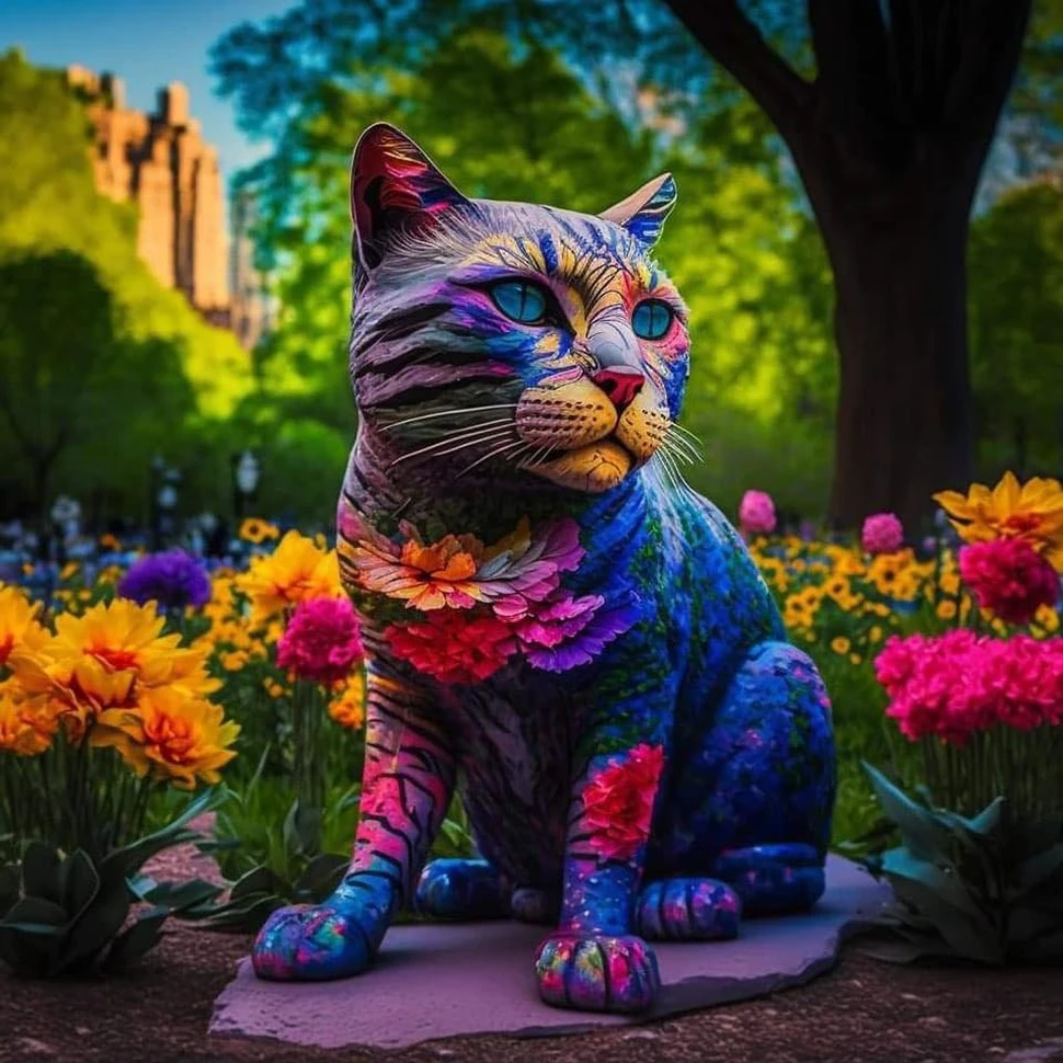 AI vẽ mèo mừng năm mới