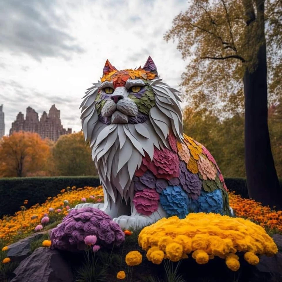 mèo dễ thương do AI vẽ