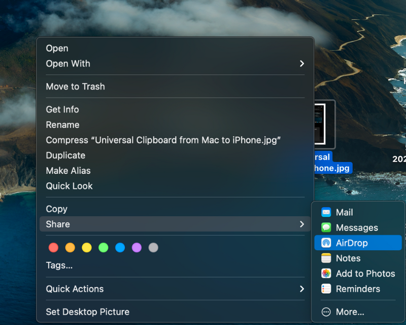 AirDrop on Mac