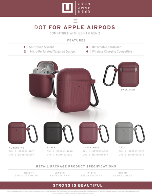 Ốp dẻo Airpods 1-2 UAG Silicone