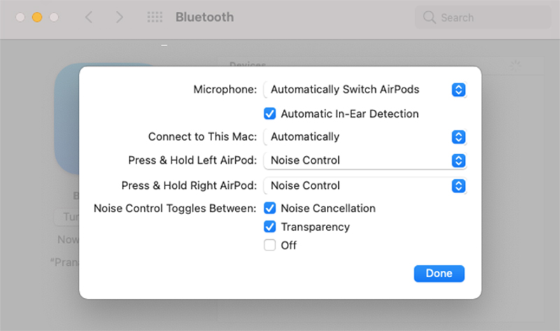 Cài đặt AirPods Pro trên macOS