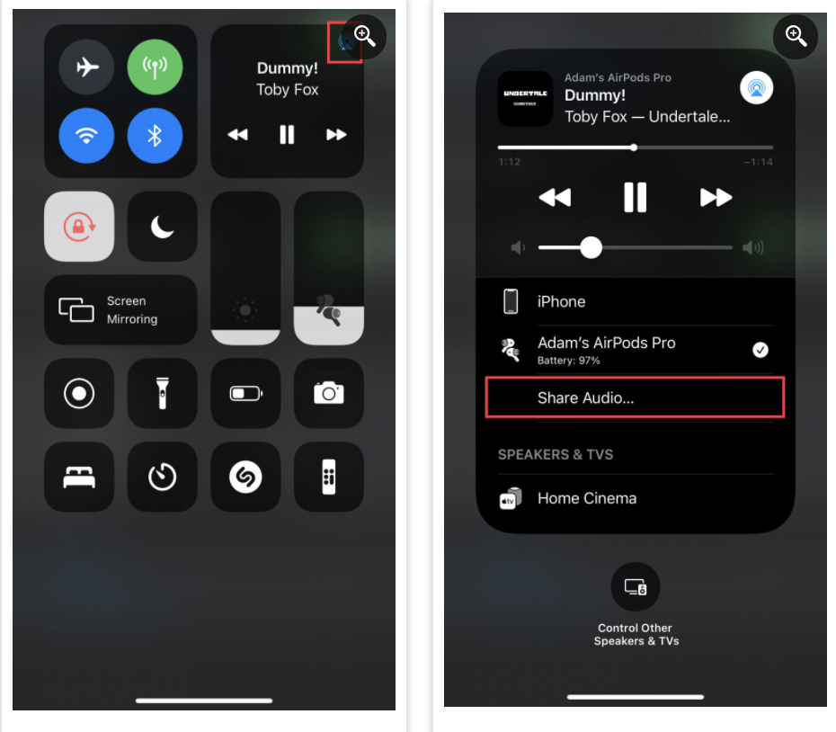 Chia sẻ âm thanh qua AirPods