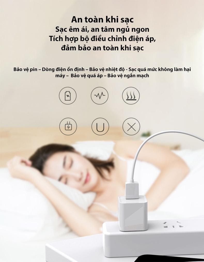 Combo cốc cáp USB-A to Lightning Pisen 1A (5W) 1m