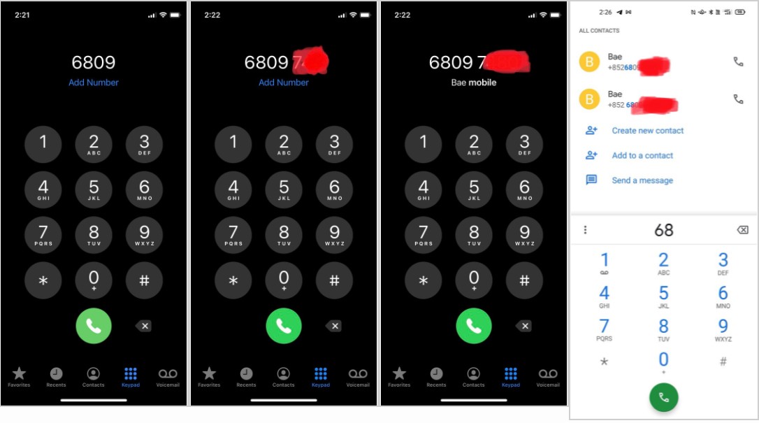 Tính năng quay số trên Android và iPhone