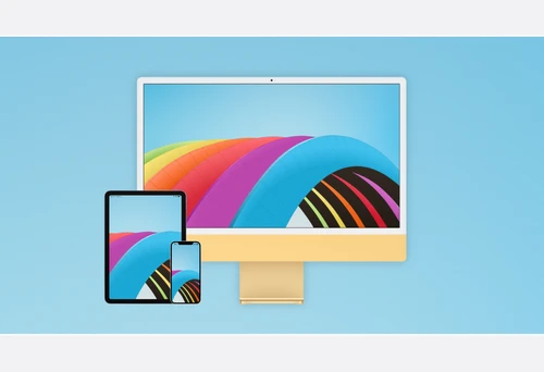 Ảnh nền Color Block style khơi sáng tạo cho iFan