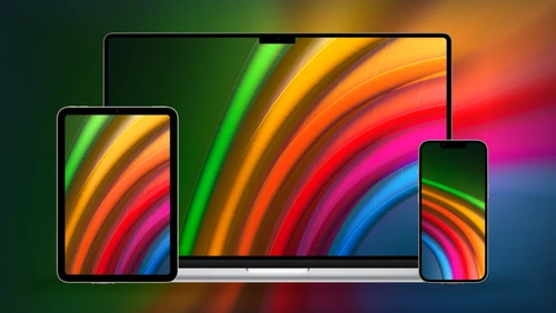 Ảnh nền Color Block style khơi sáng tạo cho iFan