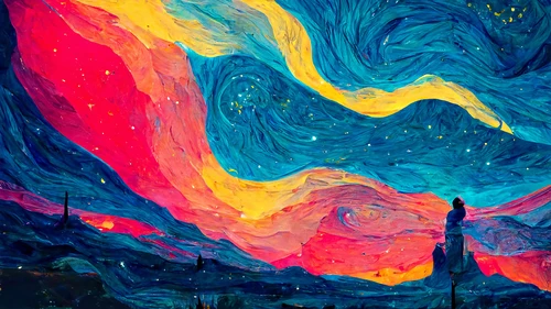 Ảnh nền Color Block style khơi sáng tạo cho iFan