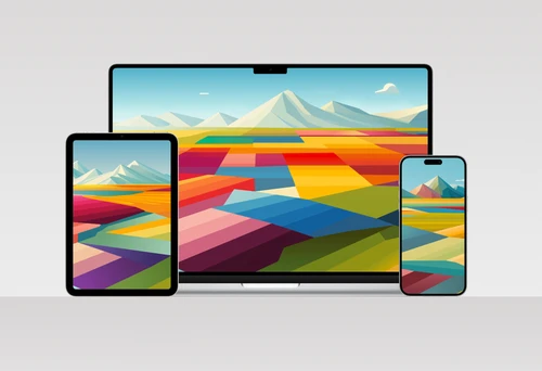 Ảnh nền Color Block style khơi sáng tạo cho iFan