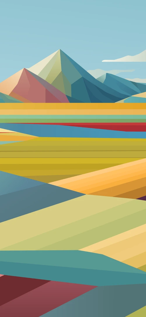 Ảnh nền Color Block style khơi sáng tạo cho iFan