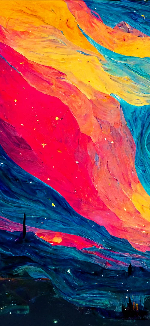 Ảnh nền Color Block style khơi sáng tạo cho iFan