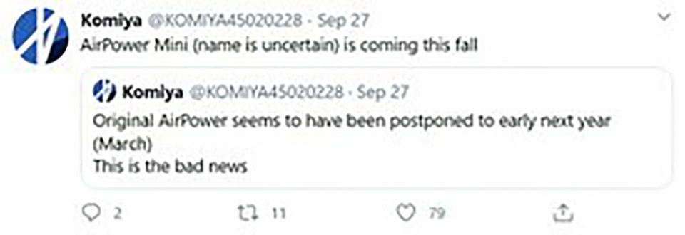 AirPower sẽ ra mắt vào tháng 10 tới