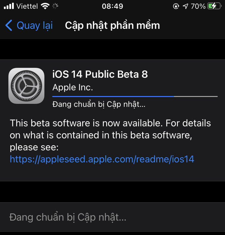Apple đã phát hành bản beta thứ tám của iOS 14 và iPadOS 14