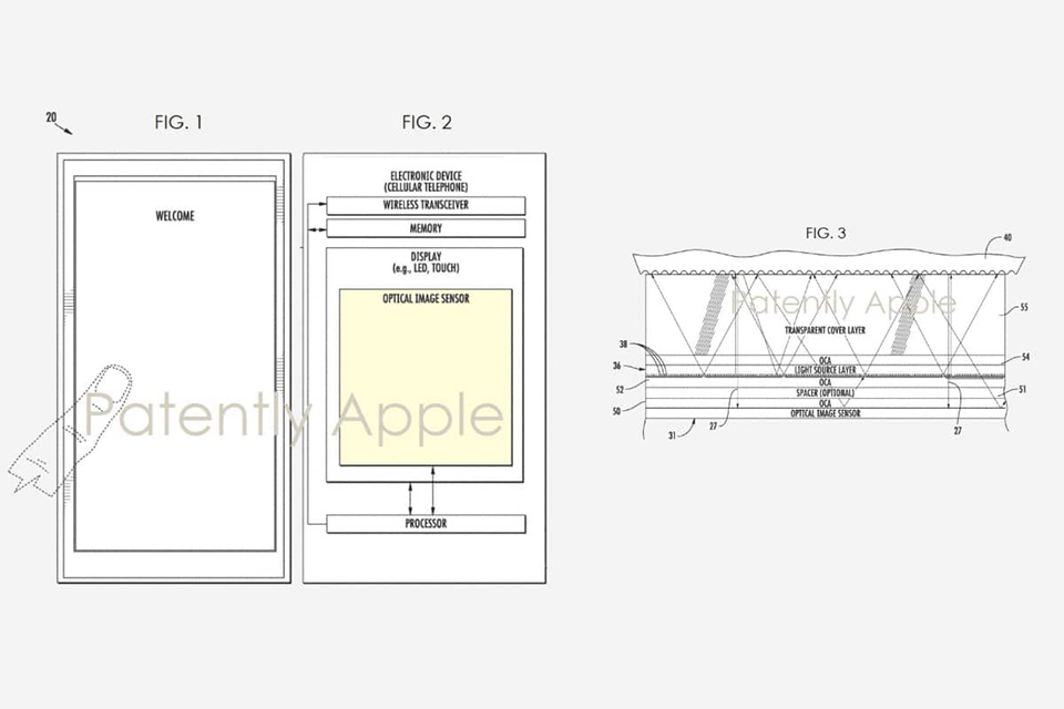Apple được cấp bằng sáng chế mới cho cảm biến vân tay Touch ID dưới màn hình